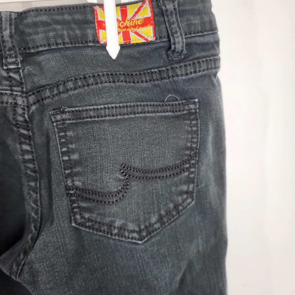 Machine Distressed Black Denim - Picture 6 of 11